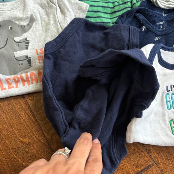 Carter's  Boys 3 - 6 Month Bodysuits Lot of 10 Long and Short Sleeve - Picture 6 of 9